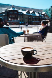 cup of coffee outside in vail