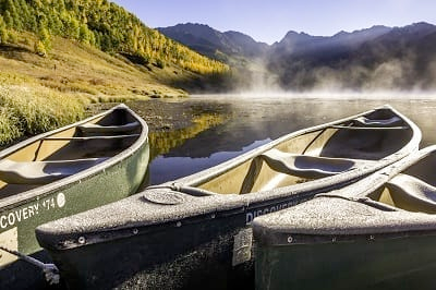 canoes at piney lake